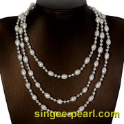 (7-8mm白色)珍珠毛衣链MY12005|心艺珍珠饰品网-珍珠图片