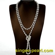 (6-7mm白色)珍珠毛衣链MY12006|心艺时尚珍珠饰品图片