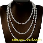 (6-7mm白色)珍珠毛衣链MY12009-1|心艺中等光泽珍珠图片