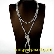 (6-7mm白色)珍珠毛衣链MY12009-3|心艺时尚珍珠饰品图片