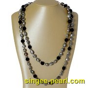 (9-10mm染灰色)珍珠毛衣链MY12015-1|心艺中等光泽珍珠图片