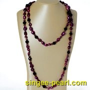 (9-10mm染紫红色)珍珠毛衣链MY12015-2|心艺中等光泽珍珠图片