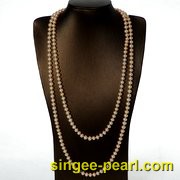 (7-8mm粉色)珍珠毛衣链MY12019-3|心艺四面光珍珠图片