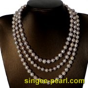 (8-9mm紫色)珍珠毛衣链MY12023-1|心艺中等光泽珍珠图片