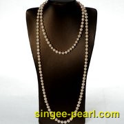 (8-9mm粉色)珍珠毛衣链MY12023-2|心艺时尚珍珠饰品图片