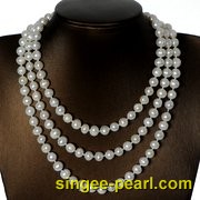 (8-9mm白色)珍珠毛衣链MY12023-3|心艺时尚珍珠饰品图片