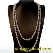 (8-9mm混彩)珍珠毛衣链MY12023-4|心艺时尚珍珠饰品图片