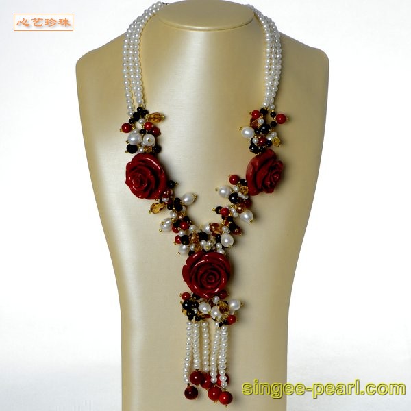 花式珍珠项链HL12020|心艺珍珠饰品网-珍珠图片