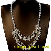 (6-7mm白色)花式珍珠项链HL12001|心艺时尚珍珠饰品图片