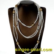 (5-6mm白色)花式珍珠项链HL12006|心艺珍珠饰品网-珍珠图片
