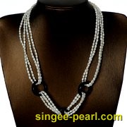 (3-3.5mm白色)花式珍珠项链HL12008|心艺时尚珍珠饰品图片