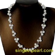 (7-8mm白色)花式珍珠项链HL12009|心艺一般光泽珍珠图片