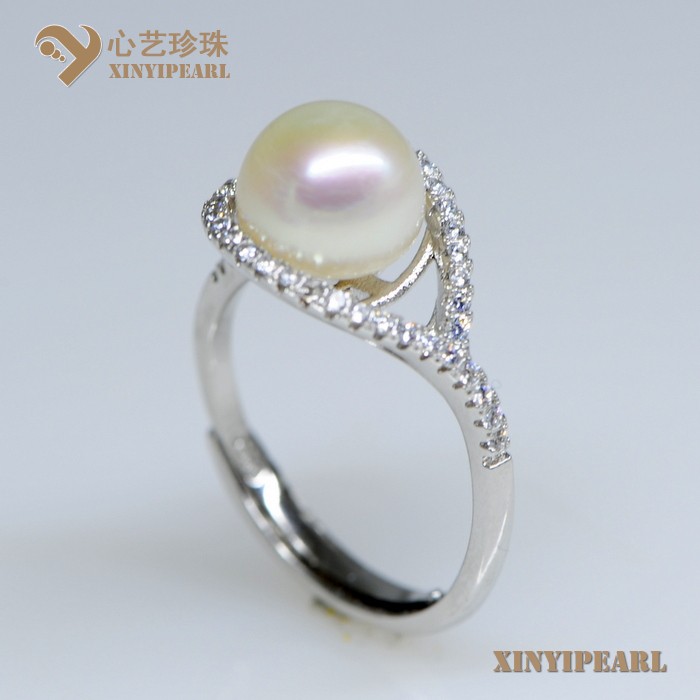 (8.5-9mm白色)珍珠戒指XY14021-1|心艺珍珠饰品网-珍珠图片
