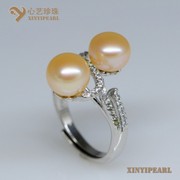 (8-8.5mm粉色)珍珠戒指XY14025-2|心艺淡水珍珠饰品图片