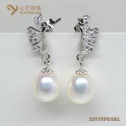 (7-8mm白色)珍珠耳环XY14036-1-心艺珍珠图片