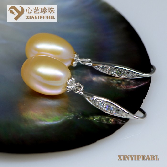 心艺珍珠:(8-9mm粉色)珍珠耳环XY14051-2图片二
