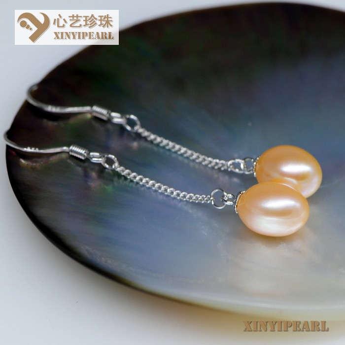 心艺珍珠:(7-8mm粉色)珍珠耳环XY14054-2图片三
