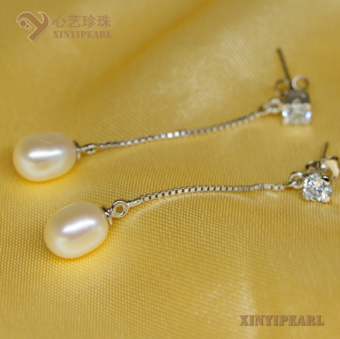 心艺珍珠:(7-8mm白色)珍珠耳环XY14055-1图片四