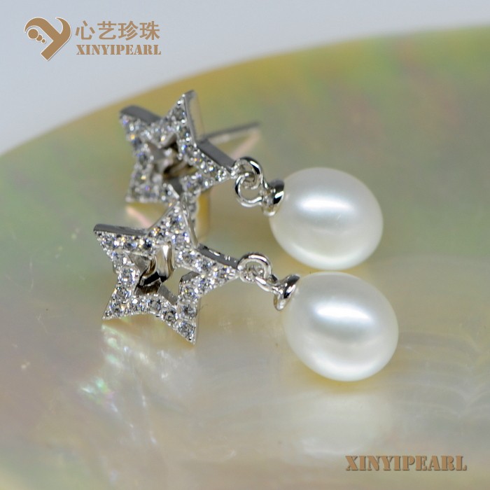 心艺珍珠:(7-8mm白色)珍珠耳环XY14057-1图片三