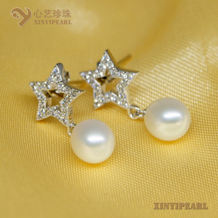 心艺珍珠:(7-8mm白色)珍珠耳环XY14057-1图片四