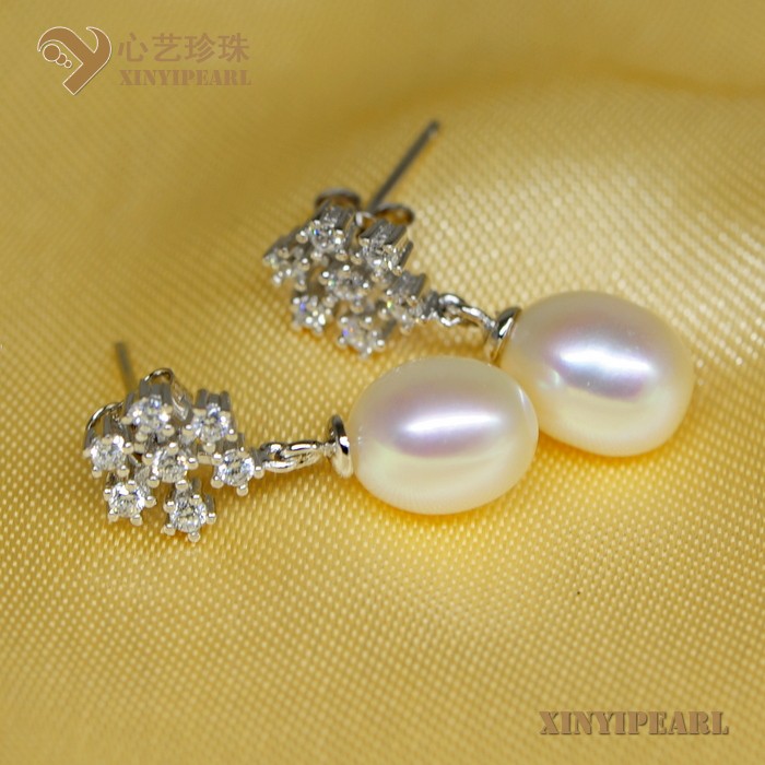 心艺珍珠:(7-8mm白色)珍珠耳环XY14058-1图片四