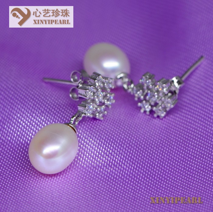 心艺珍珠:(7-8mm白色)珍珠耳环XY14058-1图片五