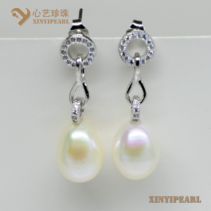 心艺珍珠图片:(7-8mm白色)珍珠耳环XY14059-1->点击浏览大图