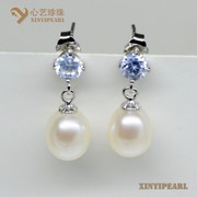 (7-8mm白色)珍珠耳环XY14045-1|心艺白色淡水珍珠耳钉图片