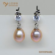 (7-8mm紫色)珍珠耳环XY14045-3|心艺珍珠饰品网-珍珠图片
