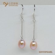(7-8mm紫色)珍珠耳环XY14054-3__心艺珍珠饰品网-饰品图片