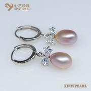 (7-8mm紫色)珍珠耳环XY14056-3|心艺AAA级淡水珍珠耳钉图片