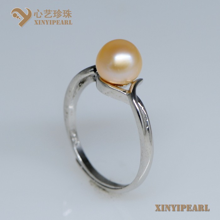 心艺珍珠图片:(6.5-7mm粉色)珍珠戒指XY14069