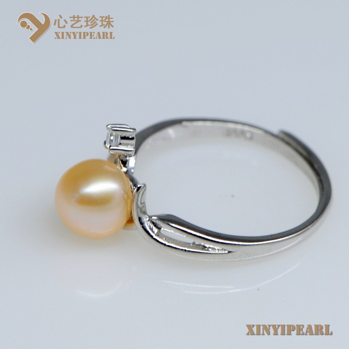 心艺珍珠:(6.5-7mm粉色)珍珠戒指XY14069图片一