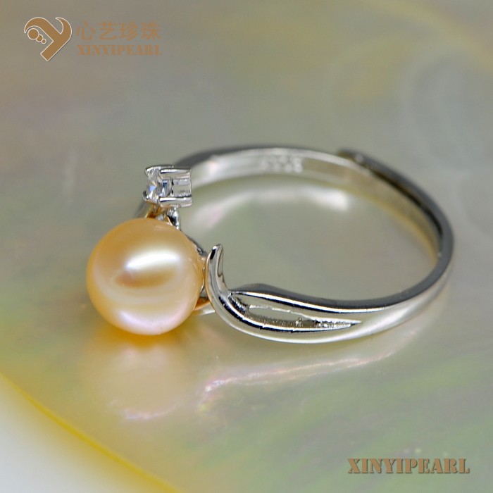 心艺珍珠:(6.5-7mm粉色)珍珠戒指XY14069图片二
