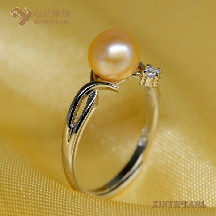 心艺珍珠:(6.5-7mm粉色)珍珠戒指XY14069图片五