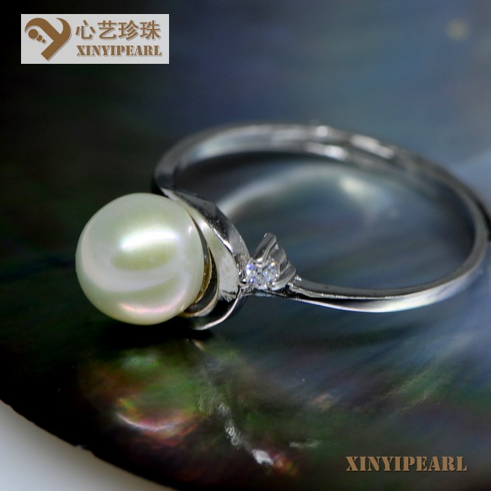 心艺珍珠:(6.5-7mm白色)珍珠戒指XY14070图片三