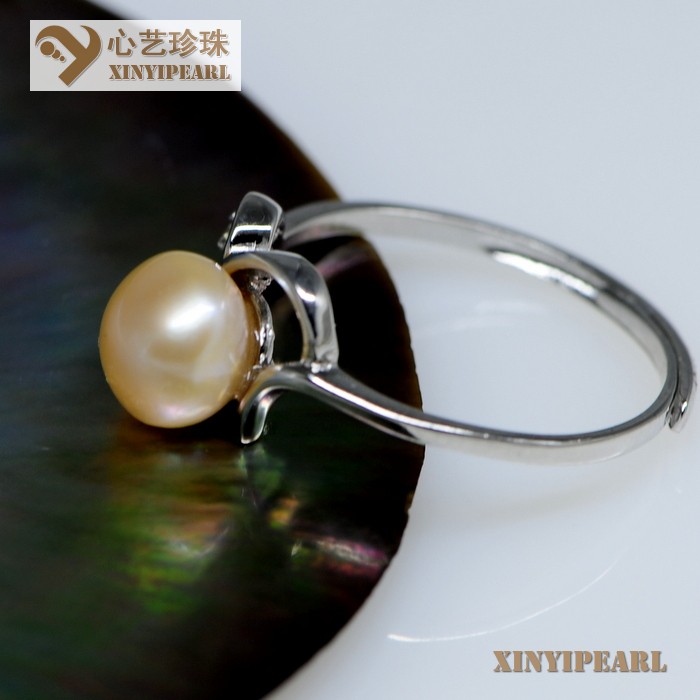 心艺珍珠:(6.5-7mm粉色)珍珠戒指XY14071图片三