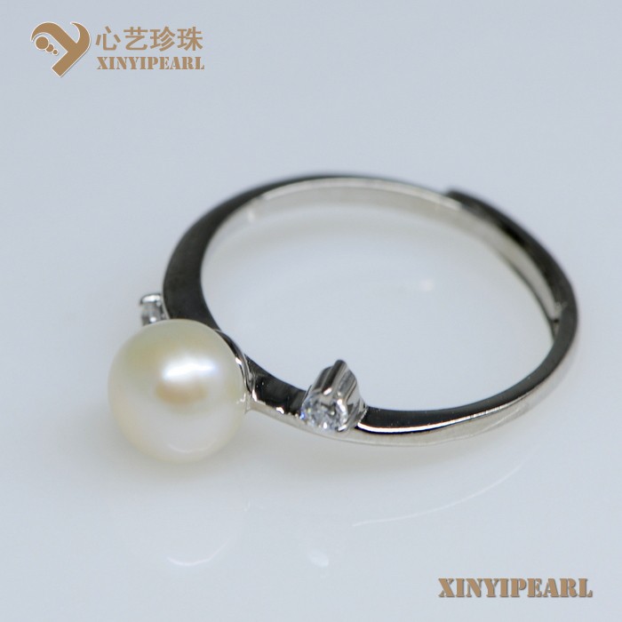 心艺珍珠:(6.5-7mm白色)珍珠戒指XY14072图片一