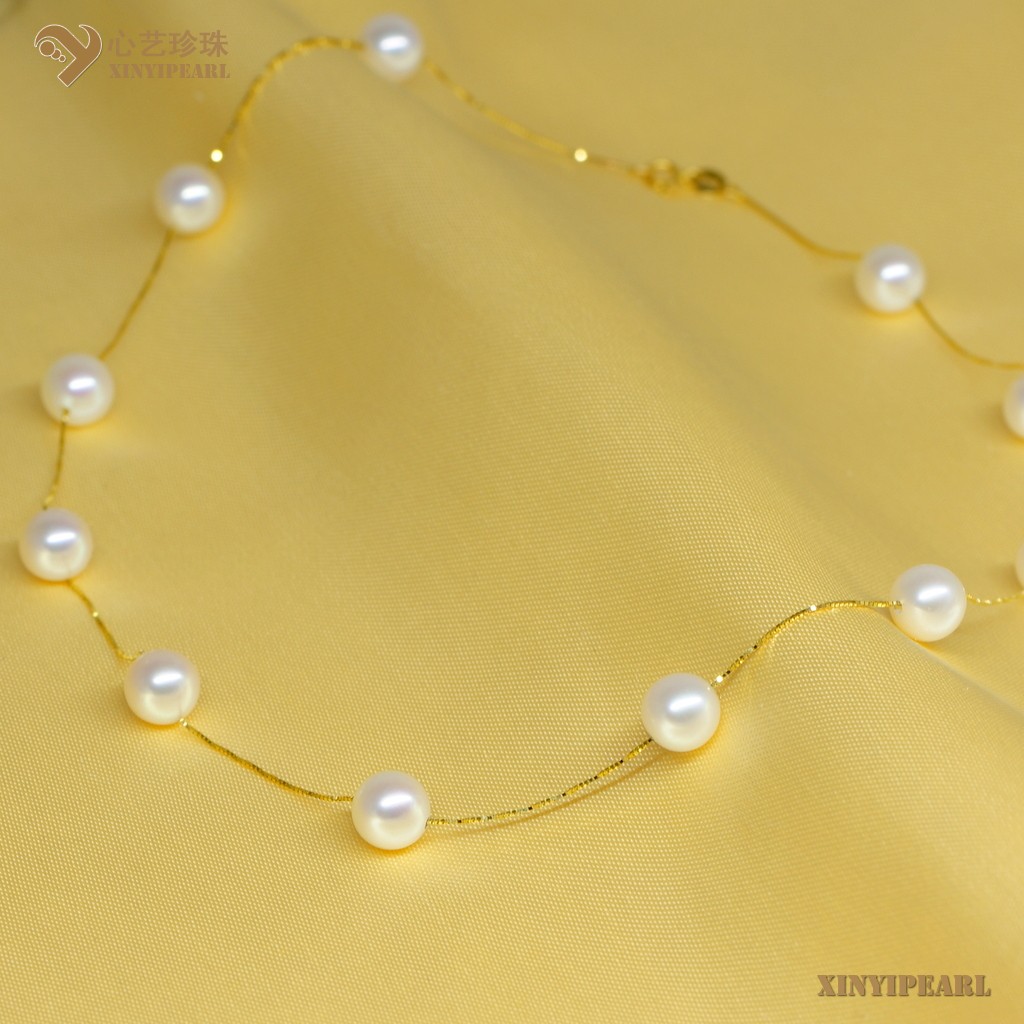 心艺珍珠:(7.5-8mm白色)珍珠项链XY15267图片一