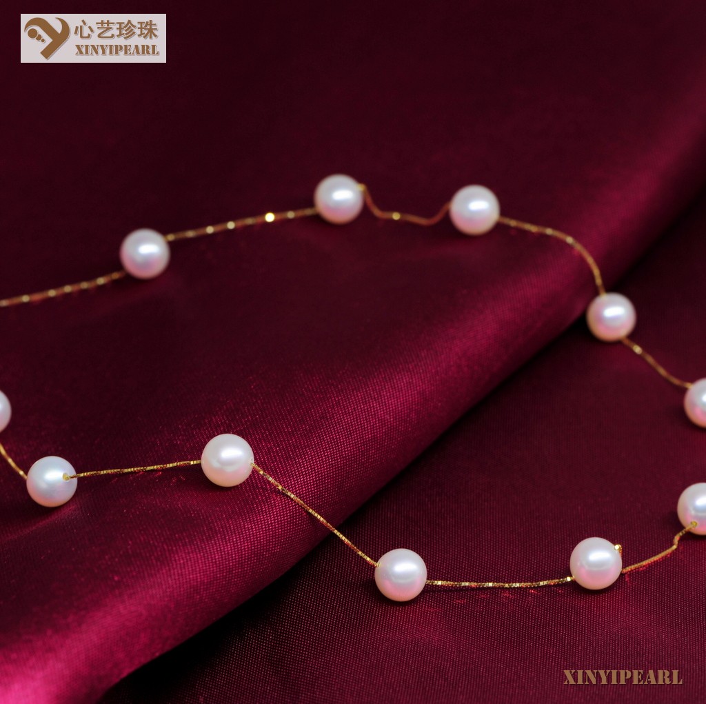 心艺珍珠:(7.5-8mm白色)珍珠项链XY15267图片四