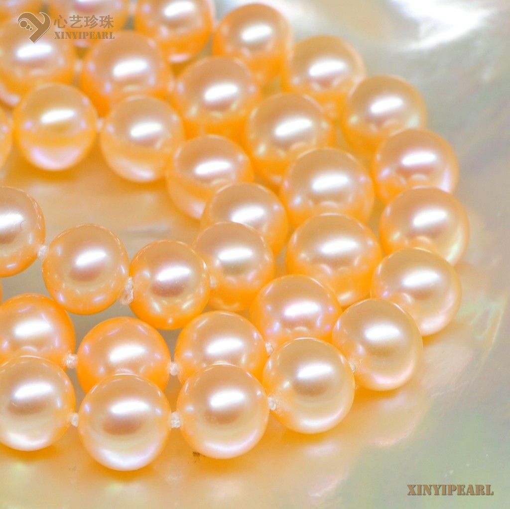 心艺珍珠:(10-11mm粉色)珍珠项链XY15321图片二