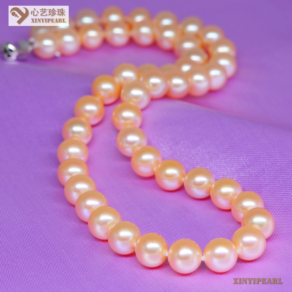 心艺珍珠:(10-11mm粉色)珍珠项链XY15321图片四