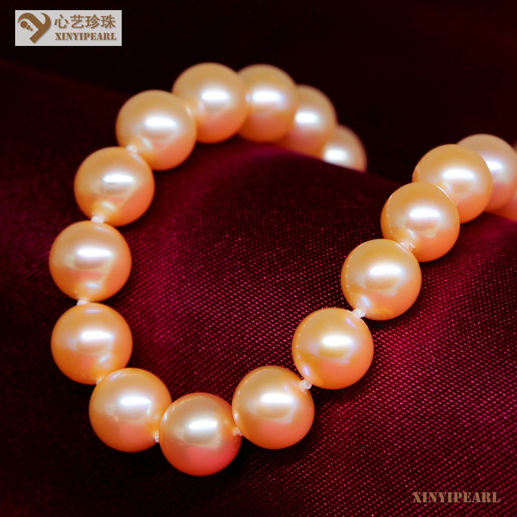 心艺珍珠:(10-11mm粉色)珍珠项链XY15321图片五