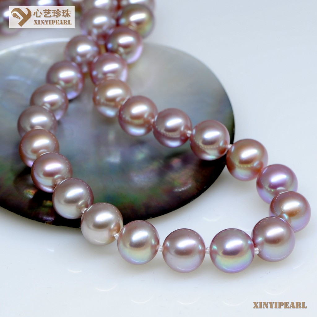 心艺珍珠:(10-11mm紫色)珍珠项链XY15322图片一