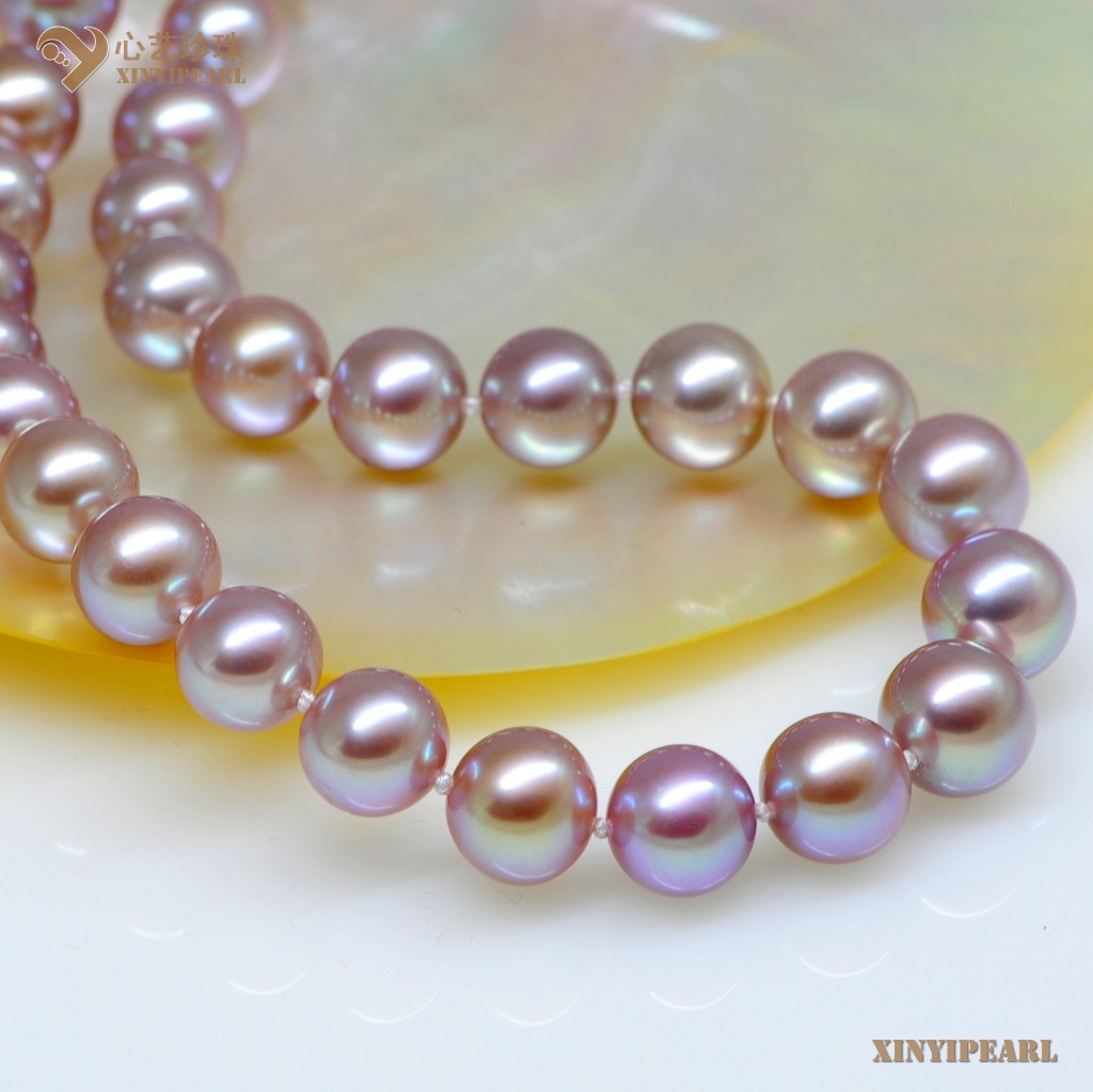 心艺珍珠:(10-11mm紫色)珍珠项链XY15322图片二
