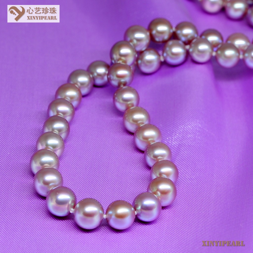 心艺珍珠:(10-11mm紫色)珍珠项链XY15322图片四