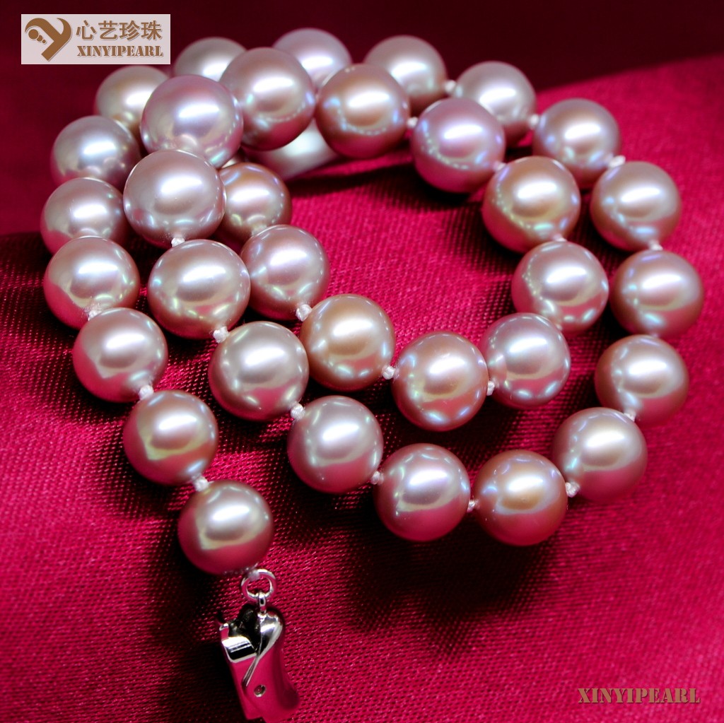 心艺珍珠:(10-11mm紫色)珍珠项链XY15322图片五