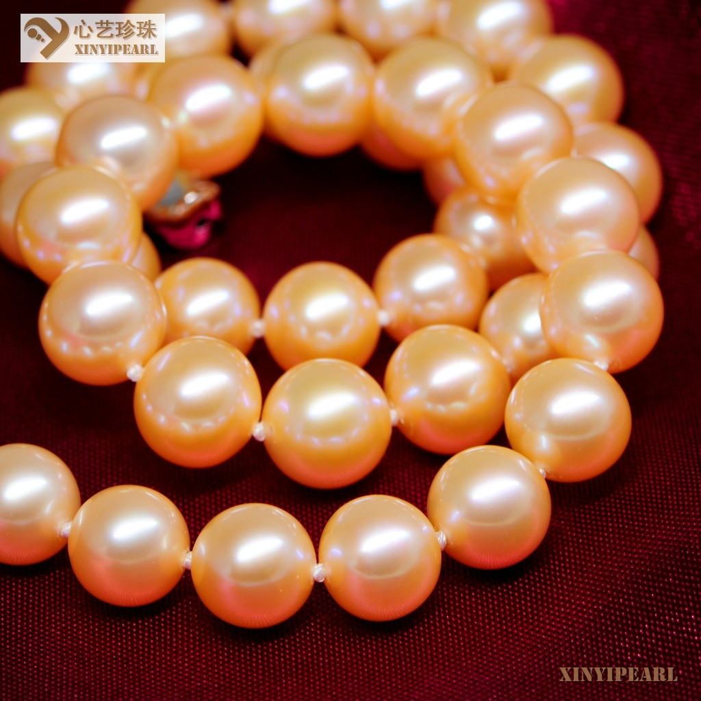 心艺珍珠:(9-10mm粉色)珍珠项链XY15324图片五