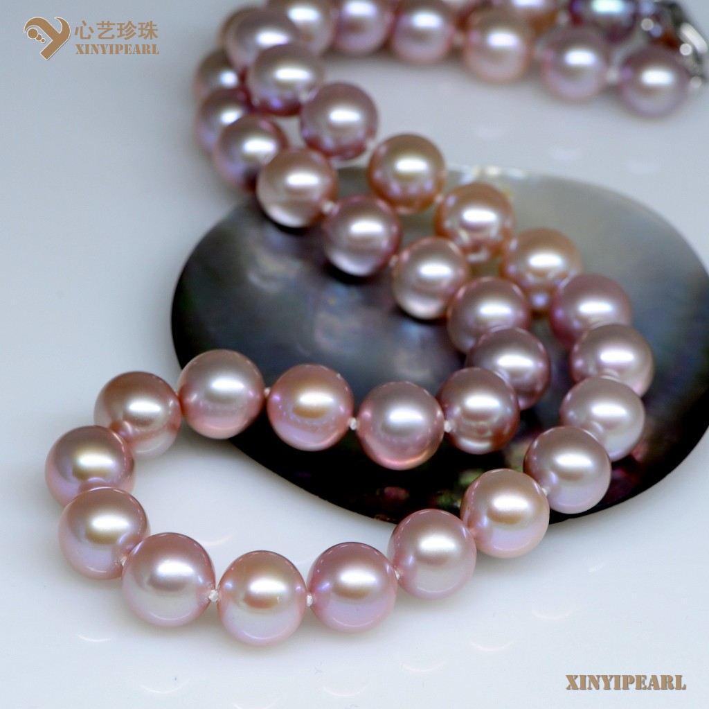 心艺珍珠:(9-10mm紫色)珍珠项链XY15325图片一