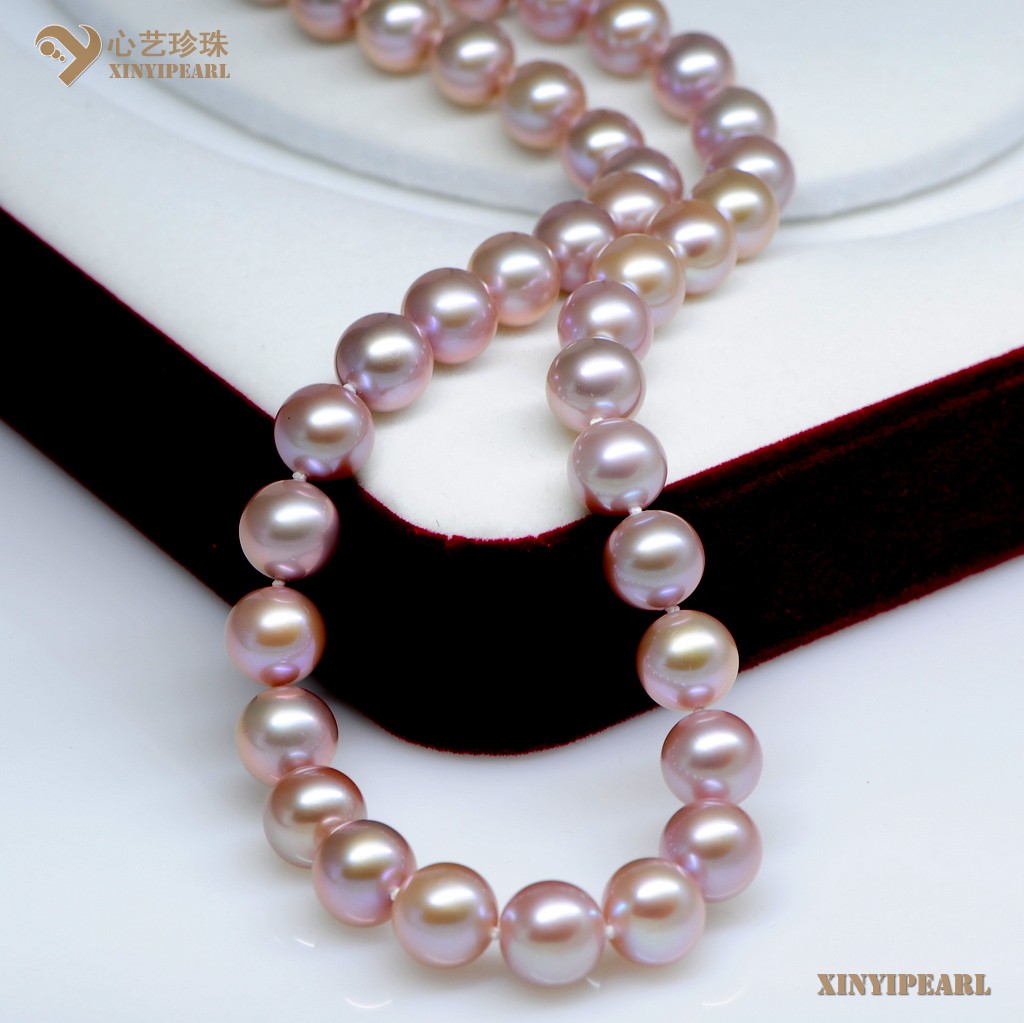 心艺珍珠:(9-10mm紫色)珍珠项链XY15325图片五